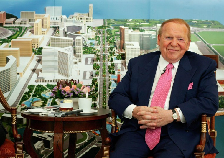 Las Vegas Sands Chairman and CEO Sheldon Adelson speaks during an interview in Macau