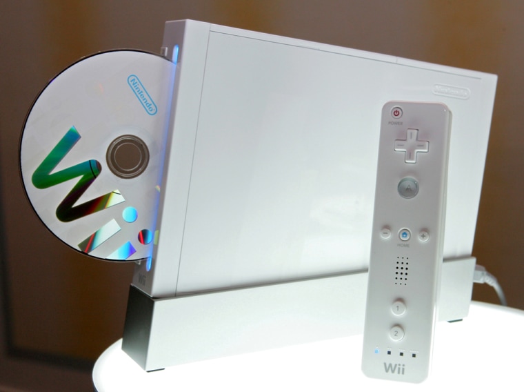 Japanese game software and console maker Nintendo Co. Ltd. displays game console \"Wii\" in Tokyo