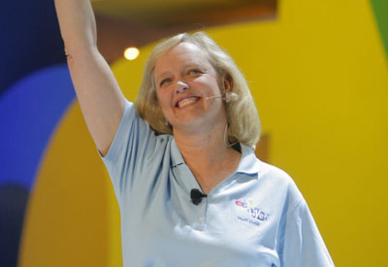Margaret C. Whitman, CEO of eBay, has successfully beaten back stiff competition from Amazon and Yahoo and remains the czarina of Net auctions. Her personal holdings are valued at $165.1 million 