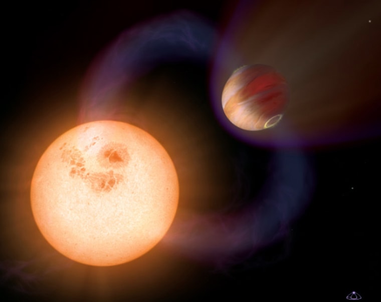 This artist's impression shows an ultra-short-period planet circling a sunlike star.