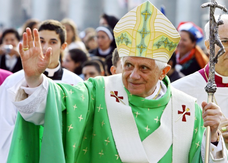 Pope Benedict XVI arrives to celebrate a