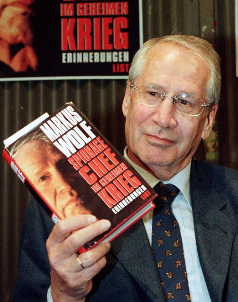 Former East German spymaster Markus Wolf    file photo