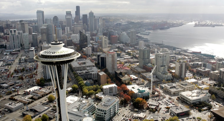 The landmark Space Needle on Oct. 20, just north of downtown Seattle.