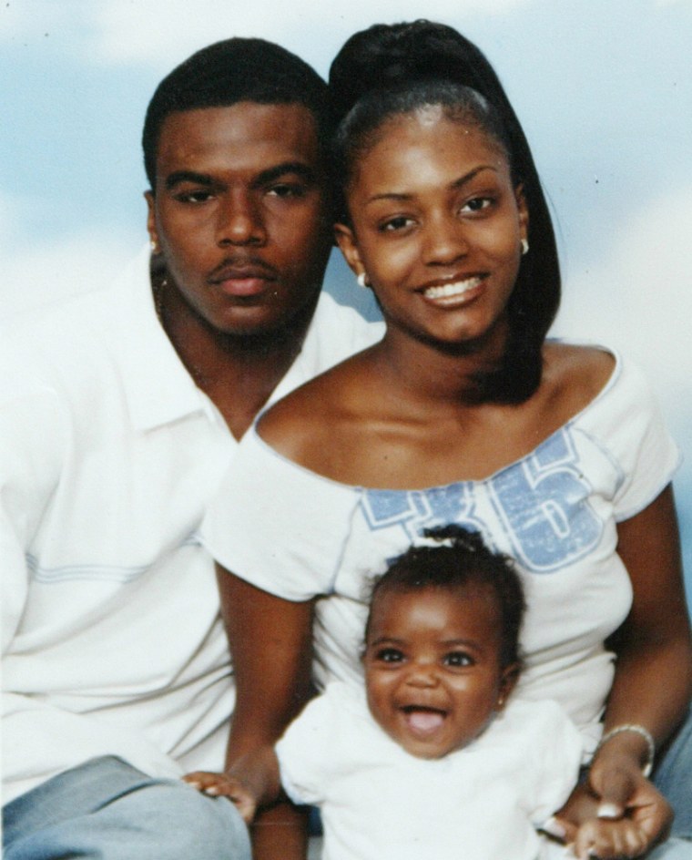 In this undated family photo, Sean Bell and his fiancee Nicole Paultre pose with their daughter. Bell was shot by New York City Police in the early morning hours of Saturday, Nov. 25, 2006, as he left his bachelor's party in the borough of Queens. He and Paultre were to be married later in the day. (AP Photo/Family Photo via The Daily News) **NO SALES**   ** MANDATORY CREDIT FAMILY PHOTO VIA THE DAILY NEWS **