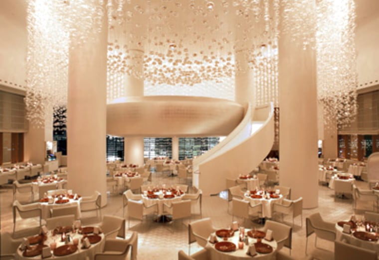Sexy, sleek and 64 floors above the Las Vegas Strip in the Mandalay Bay resort. Award-winning Alain Ducasse pulled out all the stops for his Mobil Four-Star award-winning restaurant. 