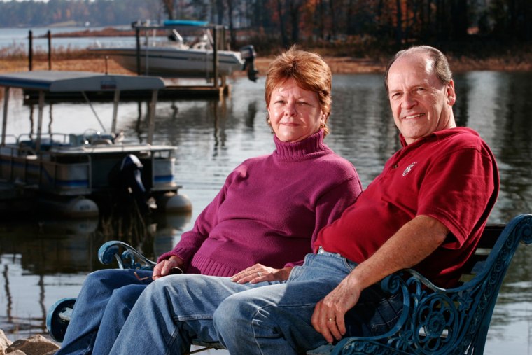 Bootsie and Beverly Hall relax outside their home in Lake Murray, S.C.