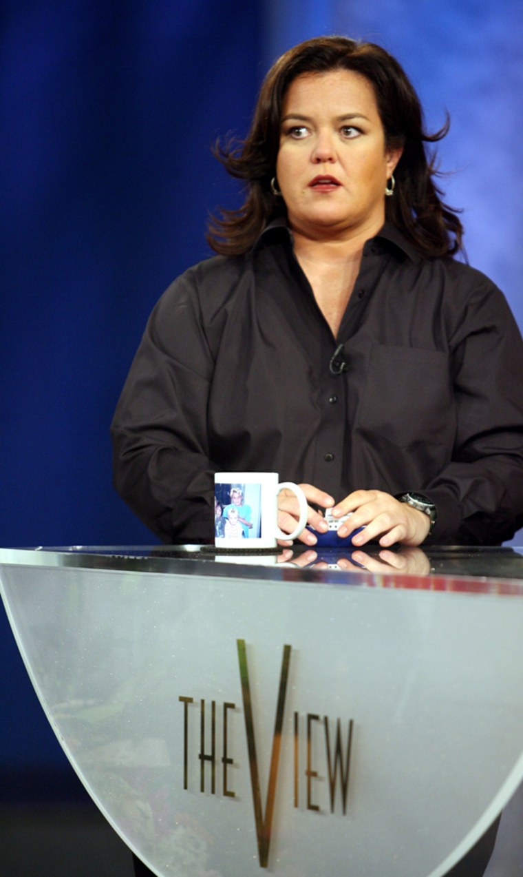 **FILE** Rosie O'Donnell, fills the moderator slot on \"The View\" during the taping of the first show of the 10th season of the ABC women's talk show in this, Sept. 5, 2006, file photo, in New York.  O'Donnell has apologized for speaking in mock Chinese to get laughs on the show. \"You know it was never (my) intent to mock ... and I'm sorry for those people who felt hurt or were teased on the playground,\" O'Donnell, a co-host on the show, said Thursday, Dec. 14, 2006.(AP Photo/Mary Altaffer, file)