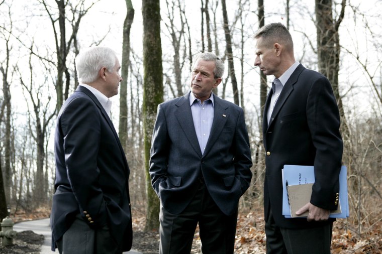President Bush Meets With Gates And Pace