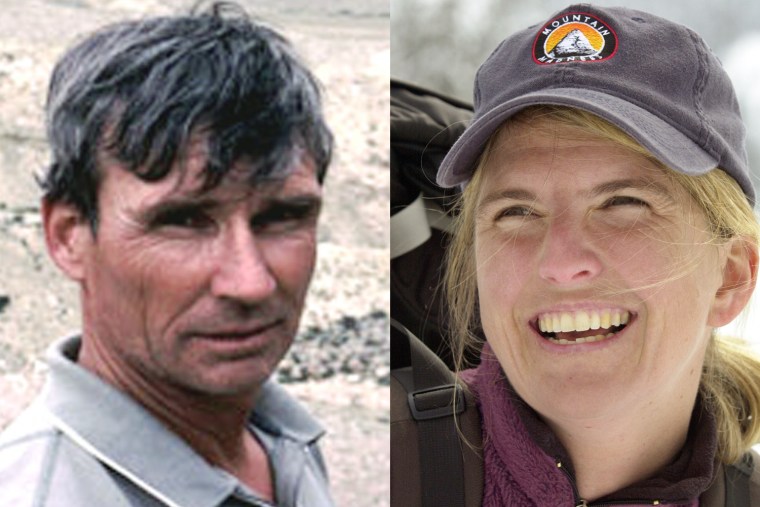 Charlie Fowler, left, and Christine Boskoff, both well-known climbers, went missing on Dec. 4.