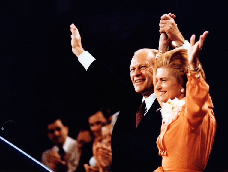File photo of U.S. President Gerald Ford and first lady Betty Ford at RNC in Kansas City