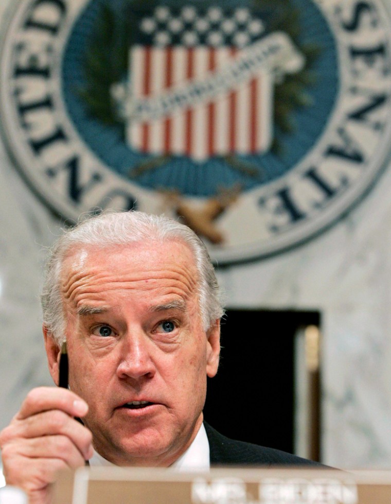 Presidential hopeful U.S. Sen. Joe Biden attends a foreign relations committee hearing on Capitol Hill in Washington