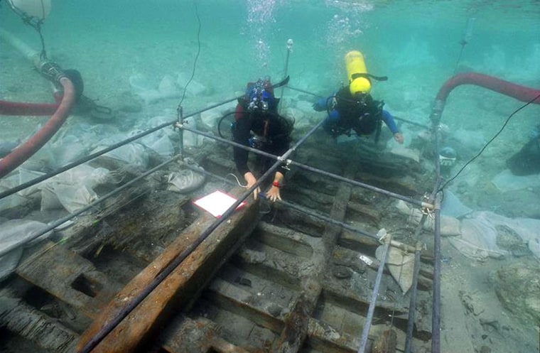 Divers excavate a 1,300 year-old boat discovered off Israel's Mediterranean coast south of Haifa. Marine archaeologists studying the craft say it is the only one from this period, the early 8th century, discovered in the Mediterranean, and could help scholars understand how the arrival of new rulers from the Arabian desert changed life and trading patterns in the Holy Land.
