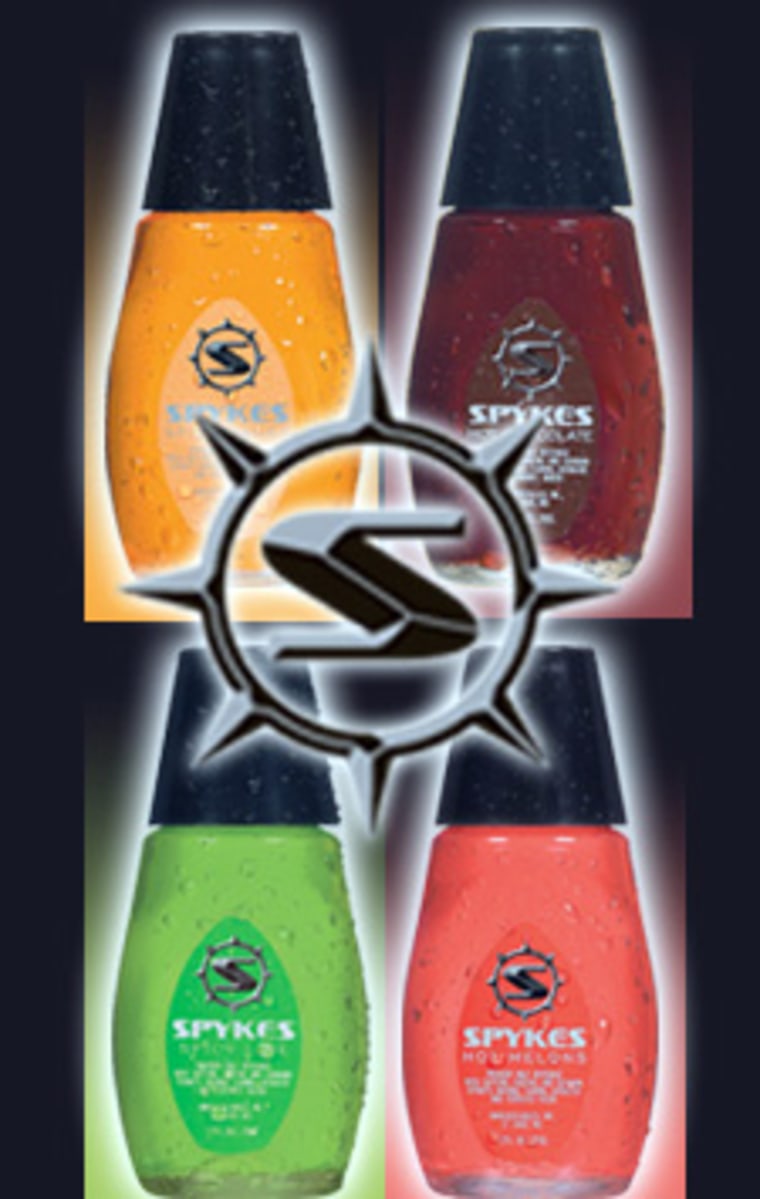 Packaged in 2-ounce bottles, Spykes comes in such flavors as Spicy Mango and Spicy Lime — with the “spicy” referring to a slight, jalapeno-like burn on the finish — as well as Hot Melons and Hot Chocolate.