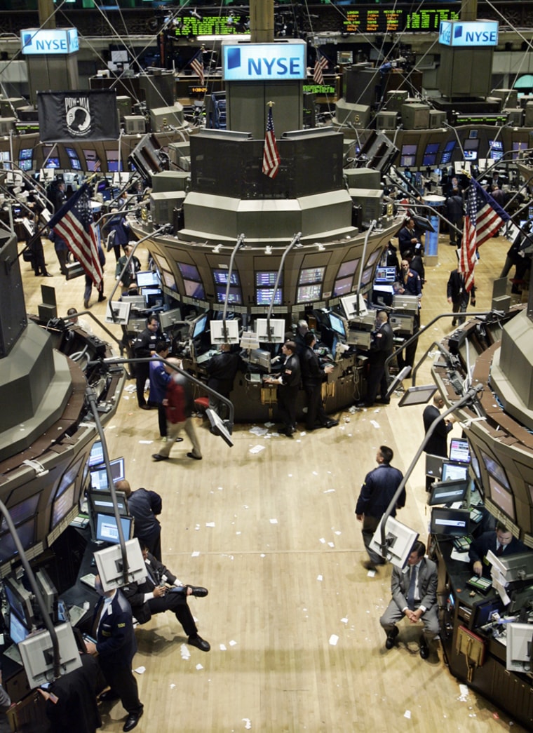 The trading floor in the main room of the New York Stock Exchange, Wednesday Nov. 1, 2006. The New York Stock Exchange on Wednesday completed the most crucial phase of its plan to have its 3,618 securities trade almost exclusively electronically, allowing the stock market to be more competitive with speedier service. (AP Photo/Richard Drew)