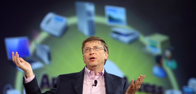 Bill Gates of Microsoft speaks during th