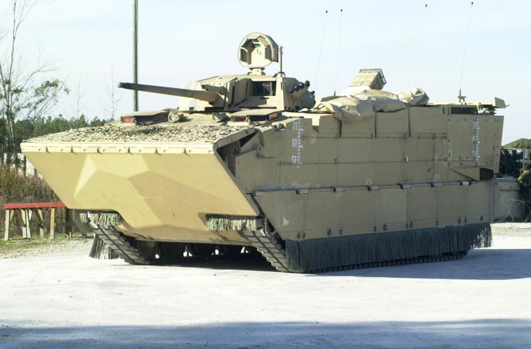 The Expeditionary Fighting Vehicle, an amphibious craft which can move from water to land, is one of the Pentagon's largest weapons programs, and has gone significantly over budget after the first generation vehicles were found with multiple weaknesses.
