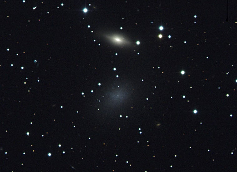 Image of the two galaxies NGC 5011B (top) and NGC 5011C (bottom blue galaxy).