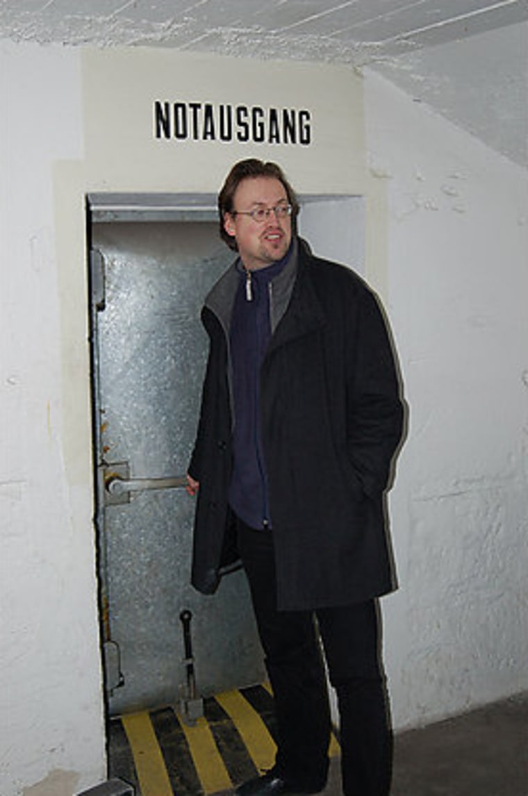 Kay Heyne, a tour guide for the Berlin Underworlds Association, visits a wartime bunker converted in the 1970s for use as a nuclear fallout shelter.