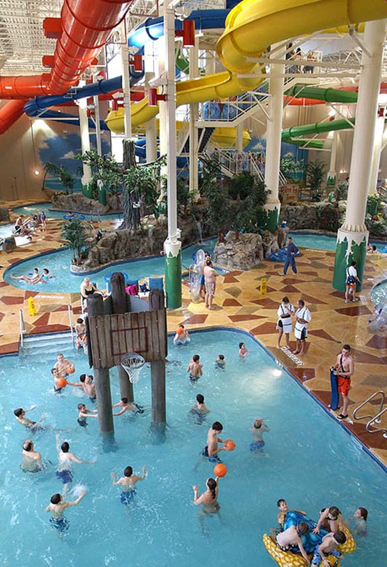 Indoor water park Caribbean Cover is attached to a Holiday Inn in Indianapolis.