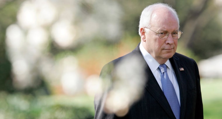 U.S. Vice President Dick Cheney listens to event in Rose Garden of White House in Washington