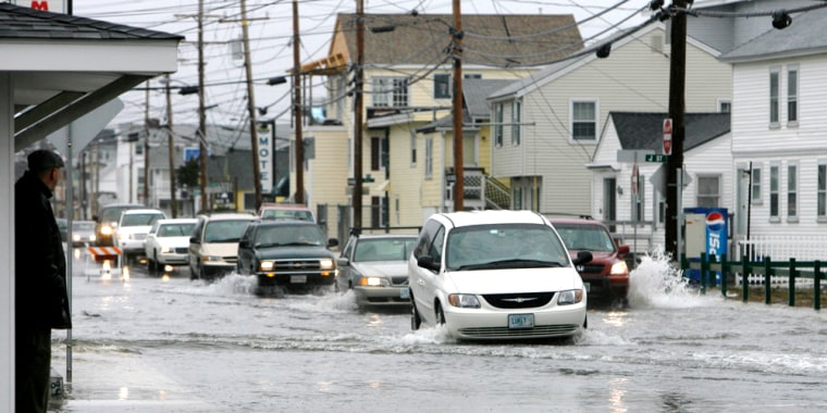 This road near Hampton Beach in Hampton, N.H., was flooded Tuesday.
