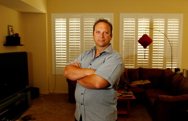 ** ADVANCE FOR APRIL 28-29 ** Sam Schwartz, 44, is pictured at his home in Henderson, Nev., outside Las Vegas on Tuesday, April 24, 2007. Schultz is now renting due to the Las Vegas housing market taking a down turn. (AP Photo/Isaac Brekken)