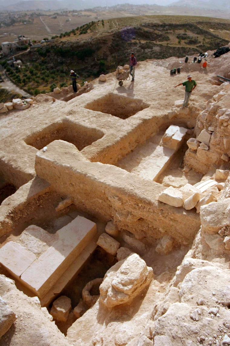 File picture released by the Hebrew University of Jerusalem shows the recently discovered burial site of King Herod in the south of the West Bank city of Bethlehem