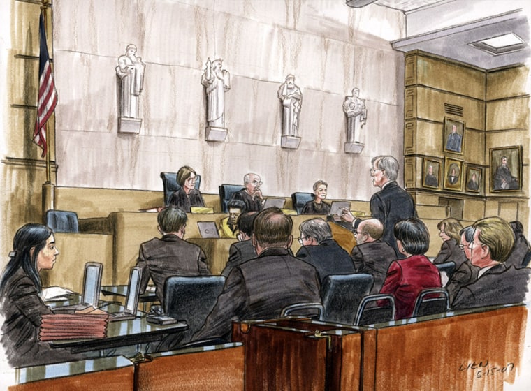 Rep. William Jefferson's attorney, Robert P. Trout, argues before a three-judge panel of the U.S. Court of Appeals for the District of Columbia.