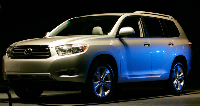 The Toyota Highlander is one of the so-called "crossover" vehicles that split the difference between car and full-size SUV. The type of vehicles is gaining in popularity.
