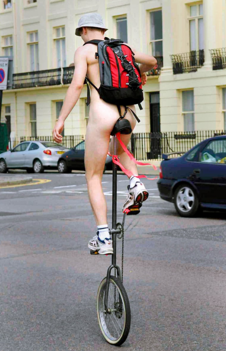 Naked cyclists bare all in Brighton