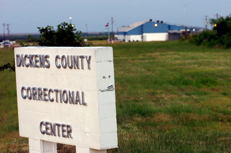 This is a Monday, July 2, 2007 image of the Dickens County Correctional Center, located two miles south of Spur, Texas.  Inmate Scot Noble Payne committed suicide on March 4, less than seven months after he was sent to the Texas prison by Idaho authorities trying to ease inmate overcrowding in their own state. His death exposed what had been Idaho's standard practice for dealing with inmates sent to out-of-state prisons: Out of sight, out of mind. Hundreds of pages of documents obtained by The Associated Press through an open-records request show that Idaho conducted little monitoring of its out-of-state inmates, despite repeated complaints from prisoners, their familes and a prison inspector. (AP Photo/Joe Don Buckner)