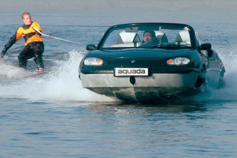The Aquada can travel at up to 30 mph on water (that gives it enough power to tow a water skier).