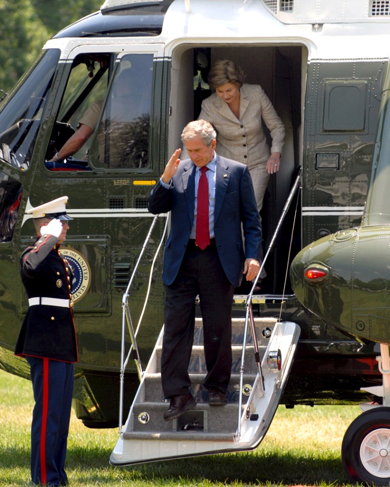 Bush Returns from Camp David
