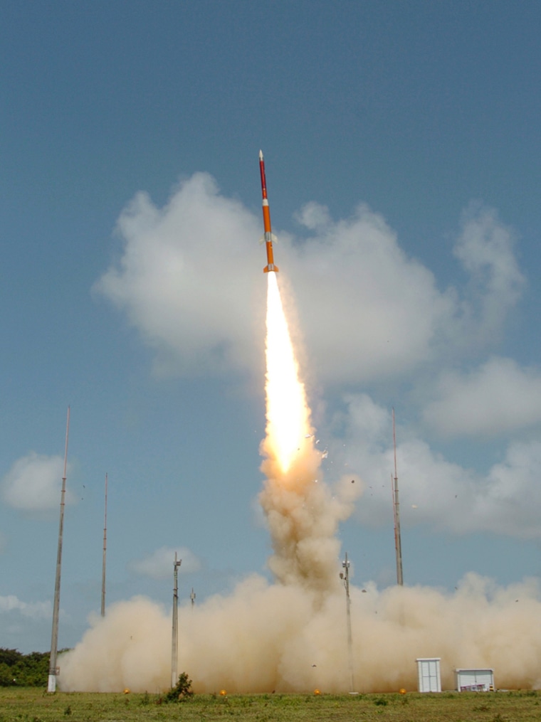 Sounding Vehicle Booster-30 (VSB-30) Rocket is launched at the Alcantara Launch Center