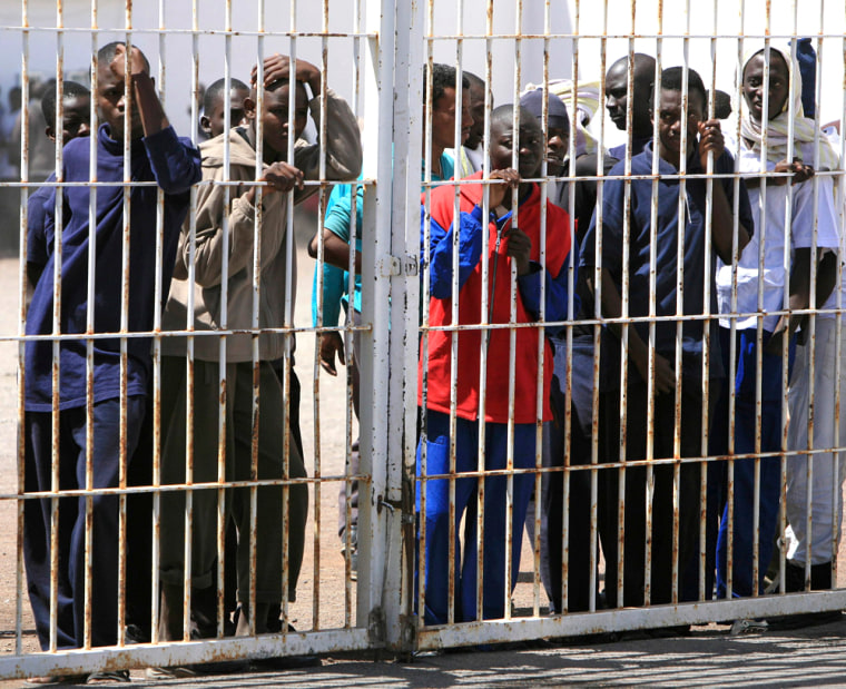 File photo of would-be immigrants at a detention centre in Spain's Canary island of Fuerteventura