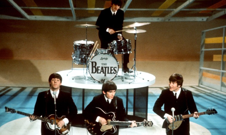 Paul McCartney, George Harrison and John Lennon. Ringo Starr