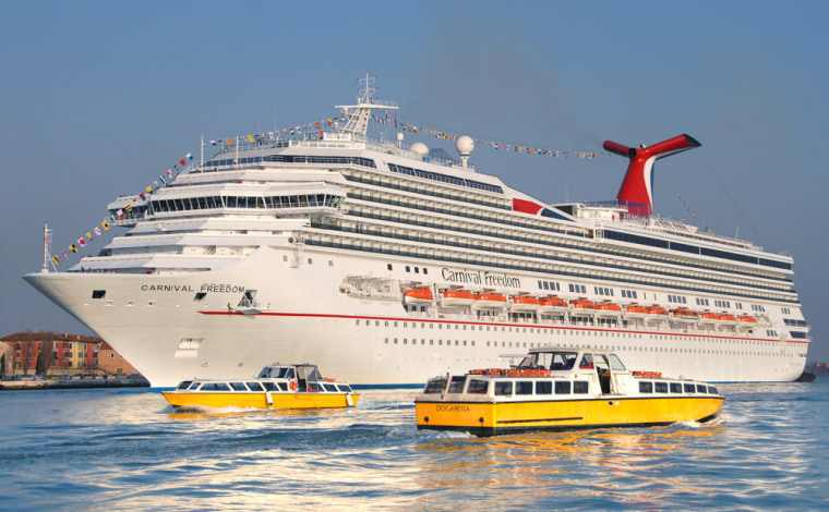 The Carnival Freedom arrives in Venice, Italy, earlier this year.