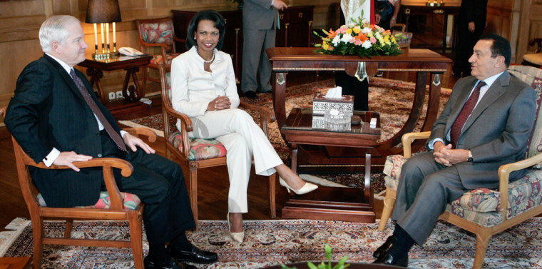 Condoleezza Rice, Robert Gates, Hosni Mubarak