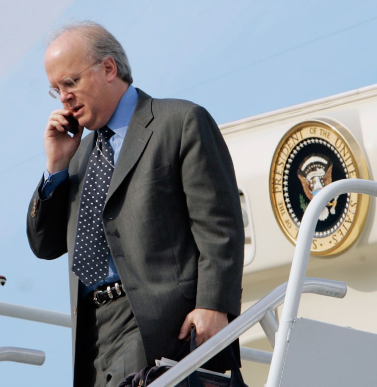 Senior advisor to the President Karl Rove departs Air Force One in Philadelphia