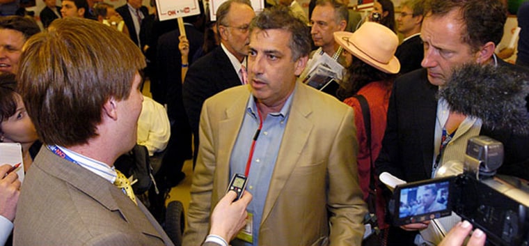 Joe Trippi, a senior campaign adviser for John Edwards who champions the power of the Web, talked to reporters after the CNN and YouTube Democratic presidential debate in Charleston, S.C., on July 23. 