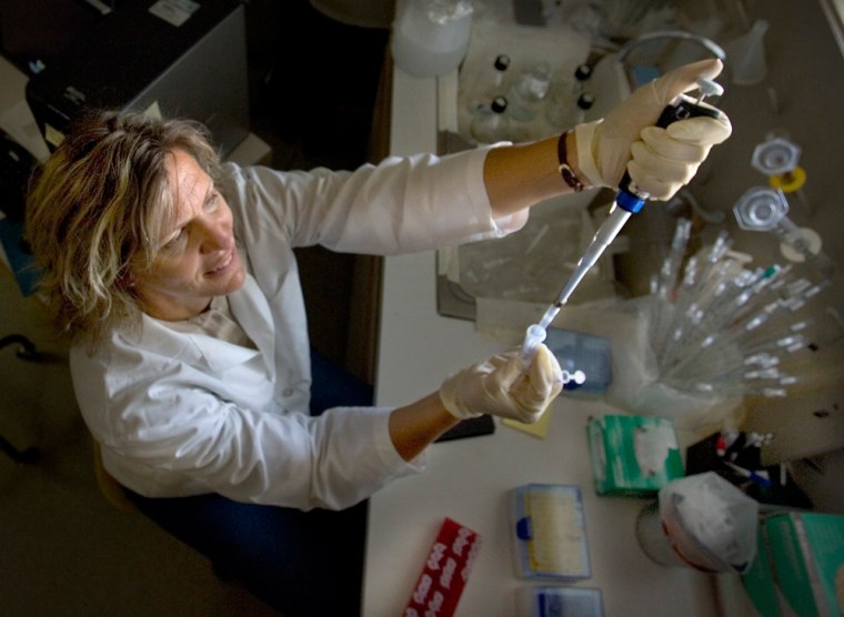 **ADVANCE FOR WEEKEND OF AUG 4-5** Dr. Karen Rudolph tests lab samples on Monday, July 23, 2007, in Caldwell, Idaho.  Rudolph is the state's only wildlife DNA expert.  She handles evidence for many of Idaho's poaching cases. (AP Photo/Troy Maben)