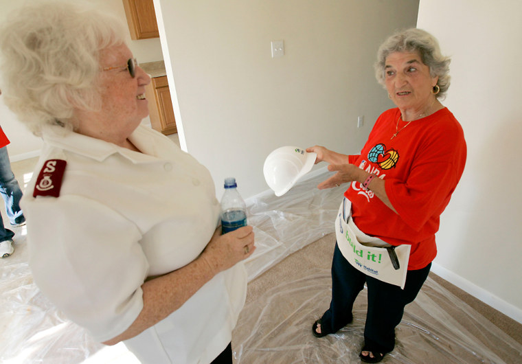 Gigi Brown show off her new home by Habitat for Humanity to Major Alice Tate, Long Term Recovery Supervisor with the Salvation Army, in Hattiesburg, Mississippi on Wednesday August 22, 2007. Gigi, who lost her mobil home to Hurricane Katrina two years ago. (Sean Gardner for MSNBC)