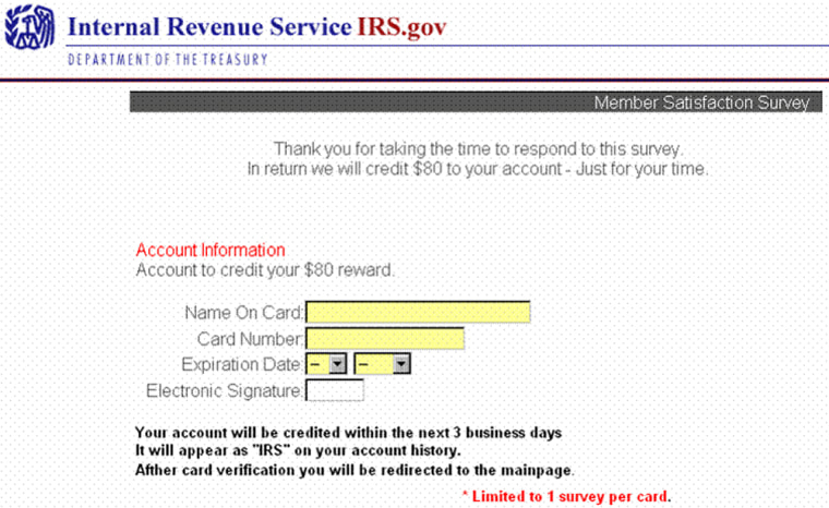 Just because this bogus Web site uses the IRS logo doesn't mean it's legit.