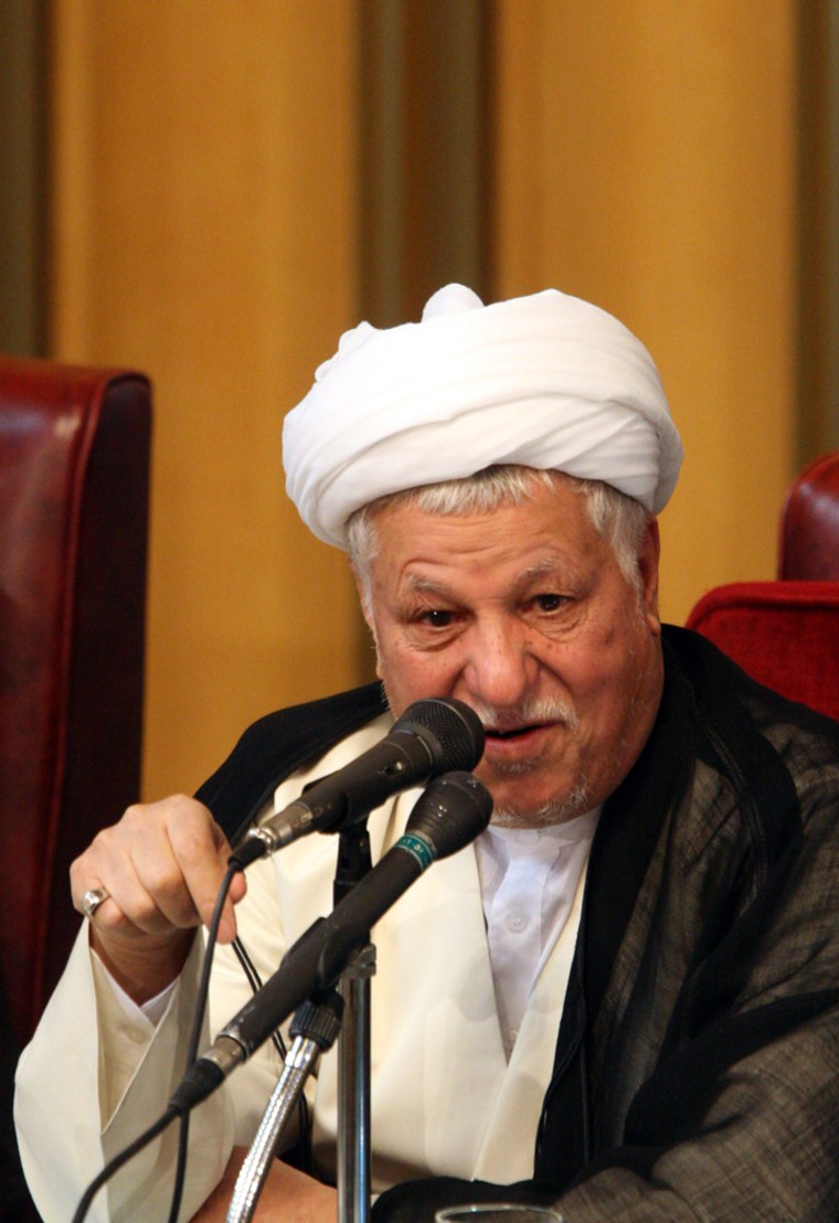 Former Iranian President Akbar Hashemi Rafsanjani, seen during a session of the assembly in Tehran, was picked Tuesday as head of the powerful clerical body empowered with choosing or dismissing Iran's supreme leader.