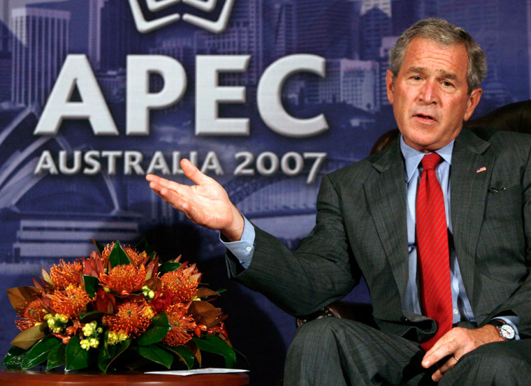 U.S. President W. Bush speaks  at the APEC meeting in Sydney