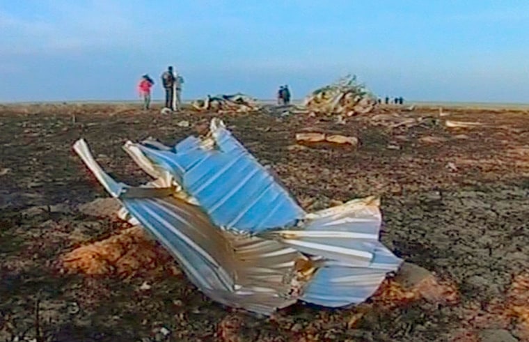 The video grab of a crash site near Zhezkazgan of the Proton-M booster rocket