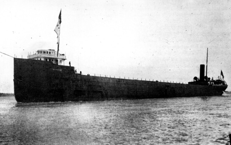This photo provided by the Great Lakes Shipwreck Historical Society shows the Cyprus, an ore carrier, on her maiden voyage.