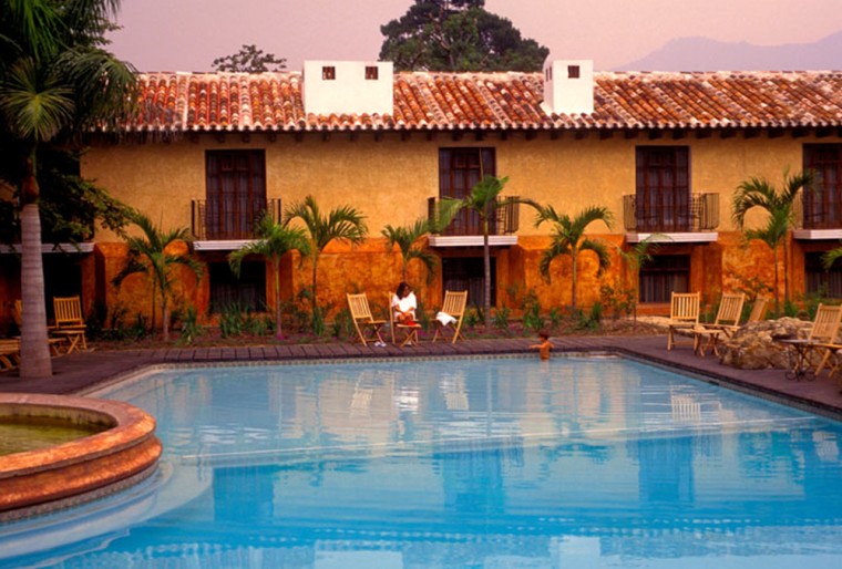 A10FW5 Pool at Casa Santo Domingo Hotel Antigua Sacatepequez Department Guatemala Central America