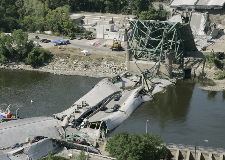 The Minneapolis interstate bridge, shown after it collapsed in August, had been classified as “structurally deficient,” as have more than 73,000 others nationwide. 