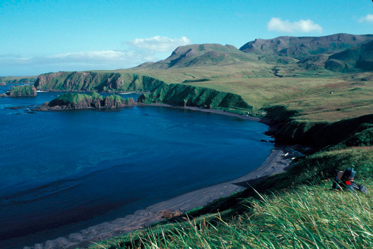 A view of Rat Island in the western Aleutians is seen
